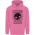 Monday Dead Inside Skull Work Childrens Kids Hoodie Azalea