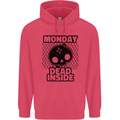 Monday Dead Inside Skull Work Childrens Kids Hoodie Heliconia