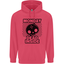 Monday Dead Inside Skull Work Childrens Kids Hoodie Heliconia