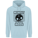Monday Dead Inside Skull Work Childrens Kids Hoodie Light Blue