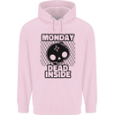 Monday Dead Inside Skull Work Childrens Kids Hoodie Light Pink