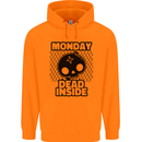 Monday Dead Inside Skull Work Childrens Kids Hoodie Orange