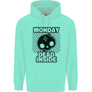 Monday Dead Inside Skull Work Childrens Kids Hoodie Peppermint