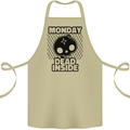 Monday Dead Inside Skull Work Cotton Apron 100% Organic Khaki