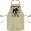 Monday Dead Inside Skull Work Cotton Apron 100% Organic Khaki
