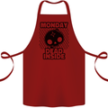 Monday Dead Inside Skull Work Cotton Apron 100% Organic Maroon