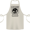Monday Dead Inside Skull Work Cotton Apron 100% Organic Natural