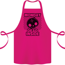 Monday Dead Inside Skull Work Cotton Apron 100% Organic Pink