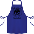 Monday Dead Inside Skull Work Cotton Apron 100% Organic Royal Blue