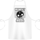 Monday Dead Inside Skull Work Cotton Apron 100% Organic White