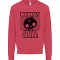 Monday Dead Inside Skull Work Kids Sweatshirt Jumper Heliconia