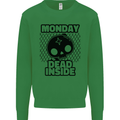 Monday Dead Inside Skull Work Kids Sweatshirt Jumper Irish Green