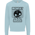 Monday Dead Inside Skull Work Kids Sweatshirt Jumper Light Blue