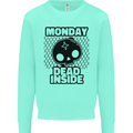 Monday Dead Inside Skull Work Kids Sweatshirt Jumper Peppermint