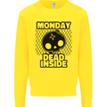 Monday Dead Inside Skull Work Kids Sweatshirt Jumper Yellow