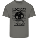 Monday Dead Inside Skull Work Kids T-Shirt Childrens Charcoal