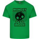 Monday Dead Inside Skull Work Kids T-Shirt Childrens Irish Green