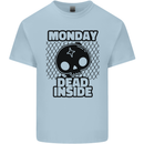 Monday Dead Inside Skull Work Kids T-Shirt Childrens Light Blue
