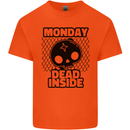 Monday Dead Inside Skull Work Kids T-Shirt Childrens Orange