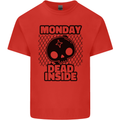Monday Dead Inside Skull Work Kids T-Shirt Childrens Red
