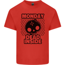 Monday Dead Inside Skull Work Kids T-Shirt Childrens Red