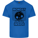 Monday Dead Inside Skull Work Kids T-Shirt Childrens Royal Blue
