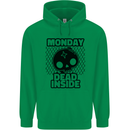 Monday Dead Inside Skull Work Mens 80% Cotton Hoodie Irish Green
