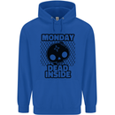 Monday Dead Inside Skull Work Mens 80% Cotton Hoodie Royal Blue