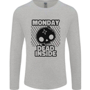 Monday Dead Inside Skull Work Mens Long Sleeve T-Shirt Sports Grey