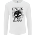 Monday Dead Inside Skull Work Mens Long Sleeve T-Shirt White