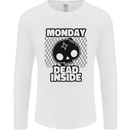 Monday Dead Inside Skull Work Mens Long Sleeve T-Shirt White