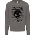 Monday Dead Inside Skull Work Mens Sweatshirt Jumper Charcoal