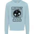 Monday Dead Inside Skull Work Mens Sweatshirt Jumper Light Blue