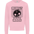 Monday Dead Inside Skull Work Mens Sweatshirt Jumper Light Pink