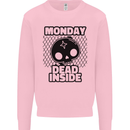 Monday Dead Inside Skull Work Mens Sweatshirt Jumper Light Pink