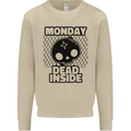 Monday Dead Inside Skull Work Mens Sweatshirt Jumper Sand