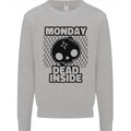 Monday Dead Inside Skull Work Mens Sweatshirt Jumper Sports Grey