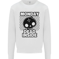 Monday Dead Inside Skull Work Mens Sweatshirt Jumper White