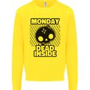 Monday Dead Inside Skull Work Mens Sweatshirt Jumper Yellow