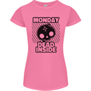 Monday Dead Inside Skull Work Womens Petite Cut T-Shirt Azalea