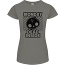 Monday Dead Inside Skull Work Womens Petite Cut T-Shirt Charcoal