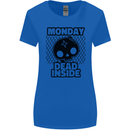 Monday Dead Inside Skull Work Womens Wider Cut T-Shirt Royal Blue