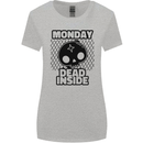 Monday Dead Inside Skull Work Womens Wider Cut T-Shirt Sports Grey
