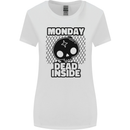 Monday Dead Inside Skull Work Womens Wider Cut T-Shirt White