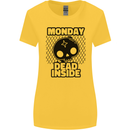 Monday Dead Inside Skull Work Womens Wider Cut T-Shirt Yellow