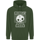 Monday Dead Inside Work Skull Childrens Kids Hoodie Forest Green