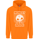 Monday Dead Inside Work Skull Childrens Kids Hoodie Orange