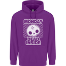 Monday Dead Inside Work Skull Childrens Kids Hoodie Purple