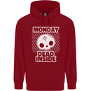 Monday Dead Inside Work Skull Childrens Kids Hoodie Red