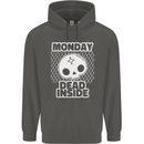 Monday Dead Inside Work Skull Childrens Kids Hoodie Storm Grey